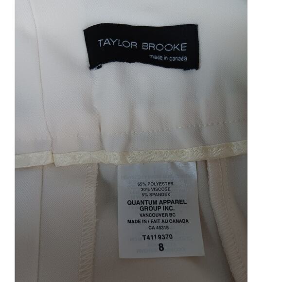 Taylor Brooke Canada Pants Womens 8 30X33 Cream Flare Leg High Waist - Picture 6 of 14